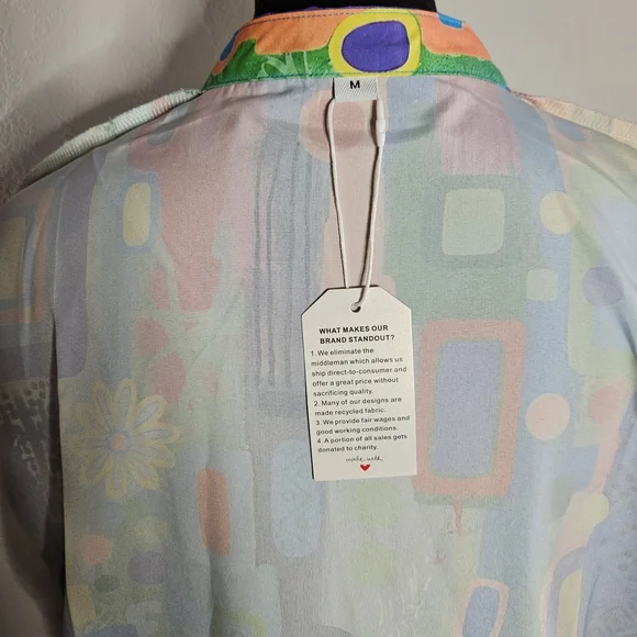 New Abstract Multicolor Button-Down Shirt - Women - Picture 6 of 6